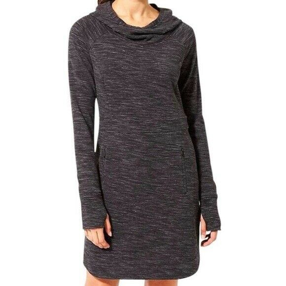 Down Hoodie Dress Charcoal Gray 
